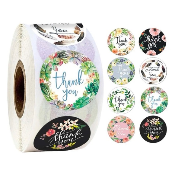 500 pcs thank you floral stickers - Picture 3 of 3